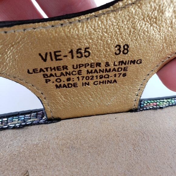 ALEGRIA Vienna Shine On Sandals 38 Multi-Colored Leather Rocker Bottom Shoe - Picture 12 of 13